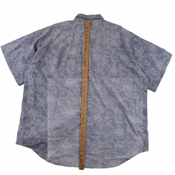 VTG Abercrombie‎ & Fitch Mens Short Sleeve Linen Shirt Large Purple Floral Y2K - Picture 11 of 13